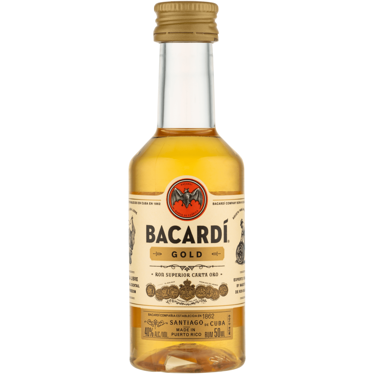 Bacardi Gold Rum - 50 ml bottle