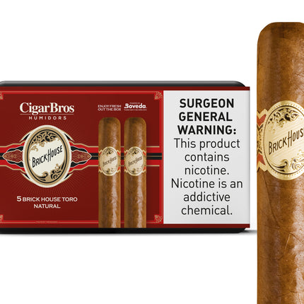 Brickhouse by CigarBros 5ct Brickhouse Toro Classic + 5% Discount + FREE Humidor