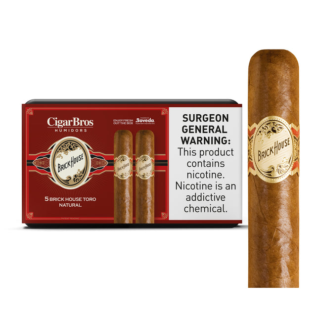 Brickhouse by CigarBros 5ct Brickhouse Toro Classic + 5% Discount + FREE Humidor
