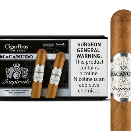 Macanudo Inspirado By CigarBros 5ct Macanudo Inspirado White + 5% Discount + FREE Humidor