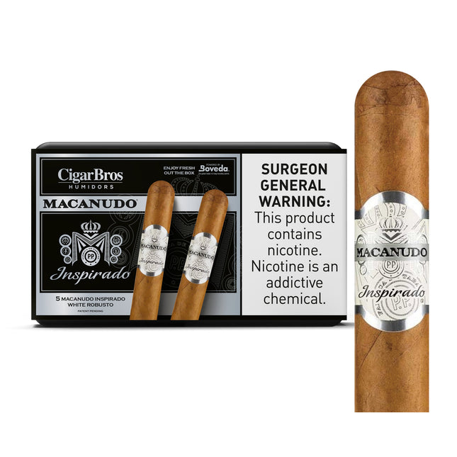 Macanudo Inspirado By CigarBros 5ct Macanudo Inspirado White + 5% Discount + FREE Humidor