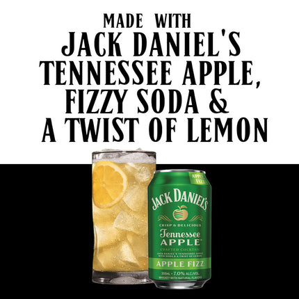 Jack Daniels Tennessee Apple Crafted Cocktail Apple Fizz (4 pack) 355mL