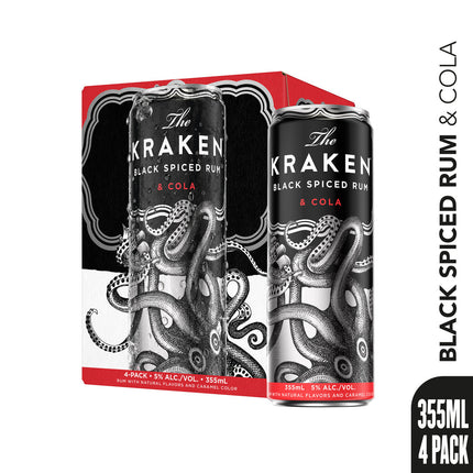 The Kraken Black Spiced Rum and Cola (4 Pack) 355mL
