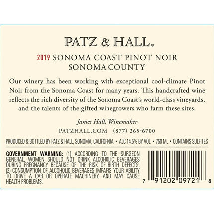 Patz and Hall Sonoma Coast Pinot Noir 2017