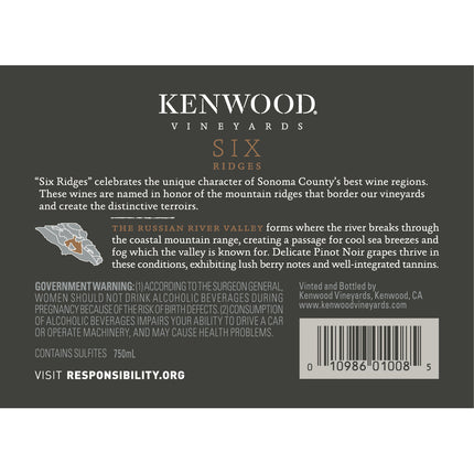 Kenwood Six Ridges Russian River Valley pinot 2018
