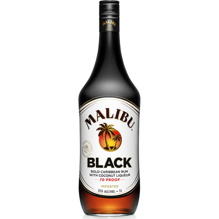 Malibu Black Coconut Rum Liqueur 1L