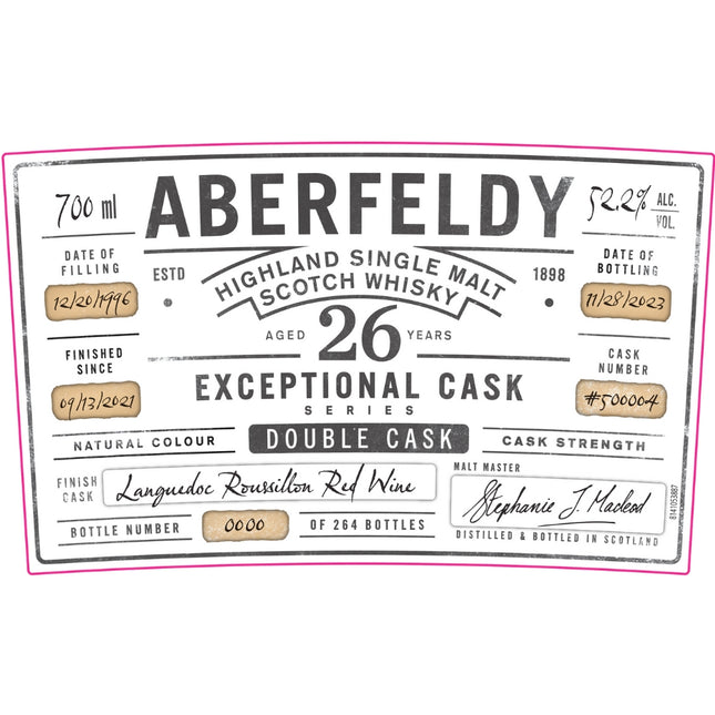Aberfeldy 26 Year Old Exceptional Cask Series - Barbank