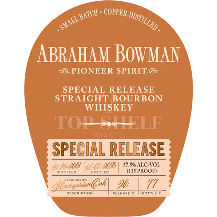Abraham Bowman Special Release #26 Bourbon Hungarian Oak - Barbank
