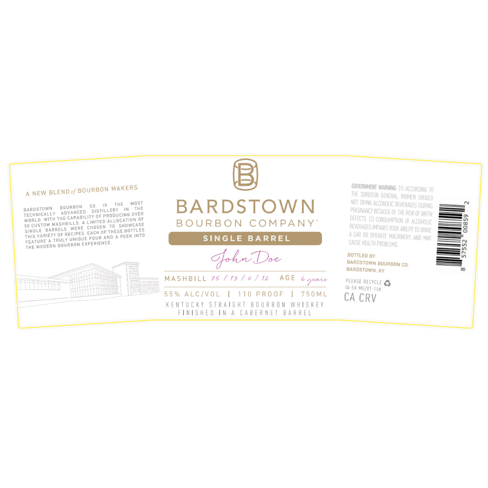 Bardstown Bourbon Single Barrel Bourbon Finished in a Cabernet Barrel
