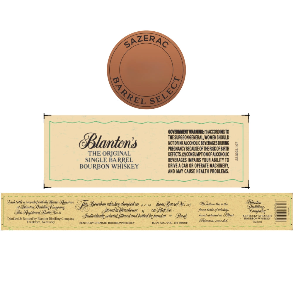 Blanton's Single Barrel Bourbon Sazerac Barrel Select