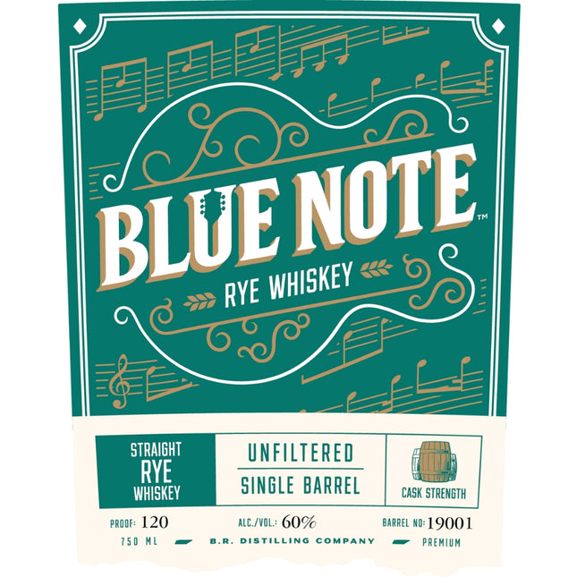Blue Note Single Barrel Straight Rye Whiskey - Barbank