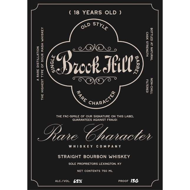 Brook Hill 18 Year Old Straight Bourbon - Barbank