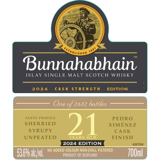 Bunnahabhain 21 Year Old Cask Strength 2024 Edition - Barbank