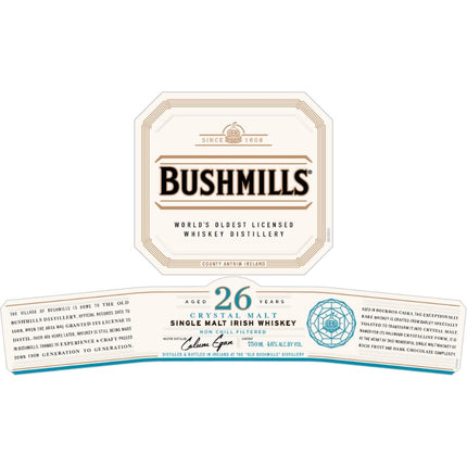 Bushmills 26 Year Old Crystal Malt Single Malt