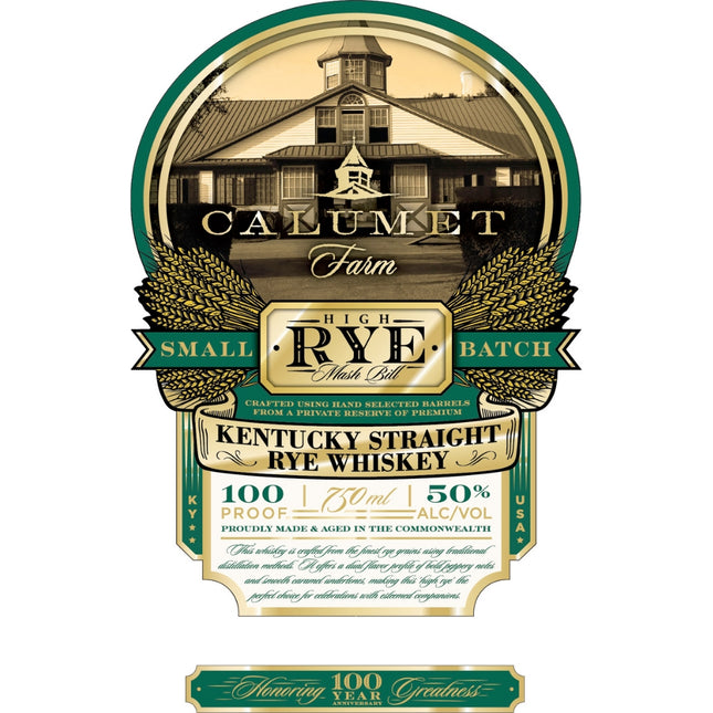 Calumet Farm 100th Anniversary High Rye Mashbill Rye - Barbank