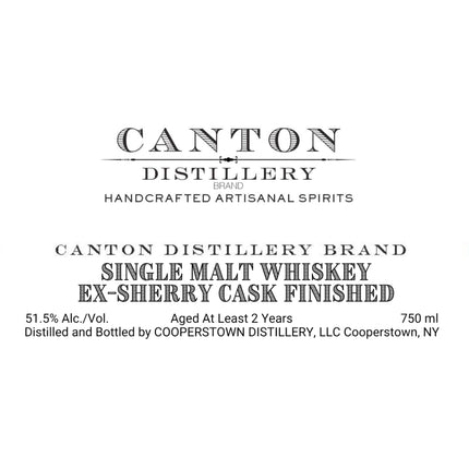 Canton Distillery Ex-Sherry Cask Finished Single Malt Whiskey - Barbank