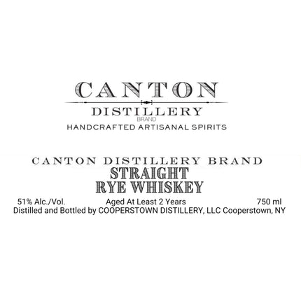 Canton Distillery Straight Rye Whiskey - Barbank