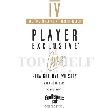 Gentleman’s Cut Player Exclusive IV Rye Whiskey By Steph Curry - Barbank