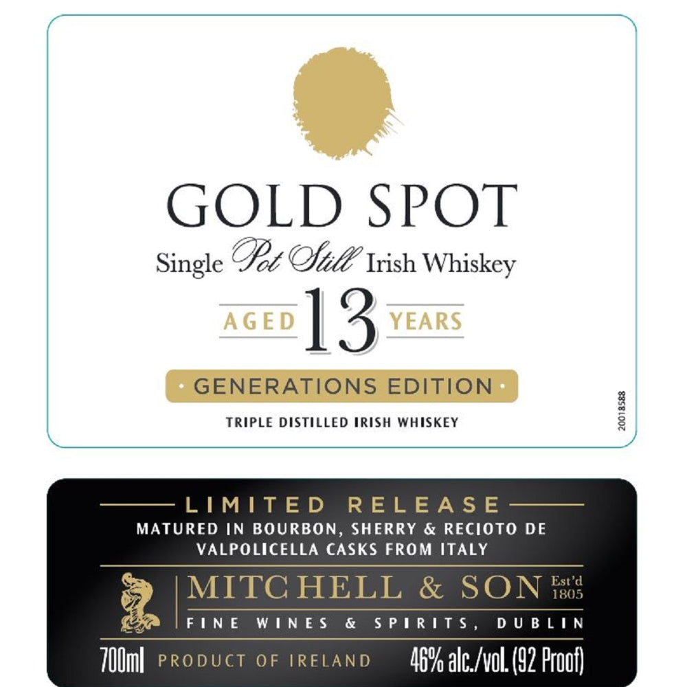 Gold Spot Generations Edition 13 Year Old Irish Whiskey