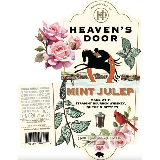 Heaven’s Door Mint Julep Bottled Cocktail 750ml - Barbank