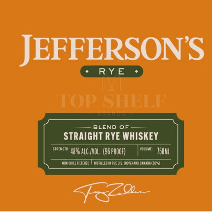 Jefferson's Blended Straight Rye Whiskey