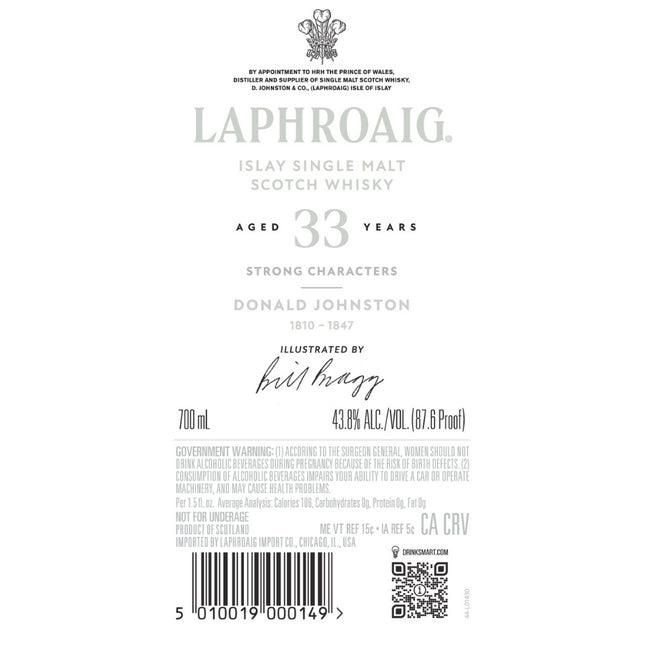 Laphroaig 33 Year Old Strong Characters Donald Johnston - Barbank