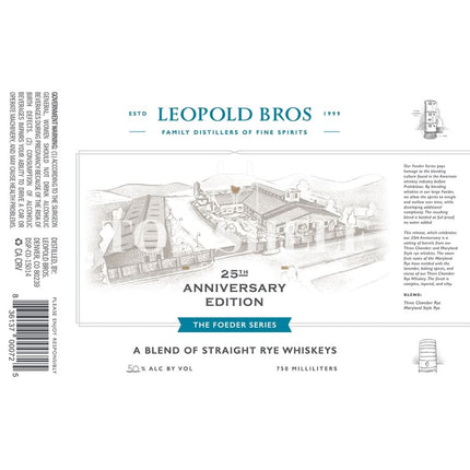 Leopold Bros 25th Anniversary Edition The Foeder Series Rye - Barbank