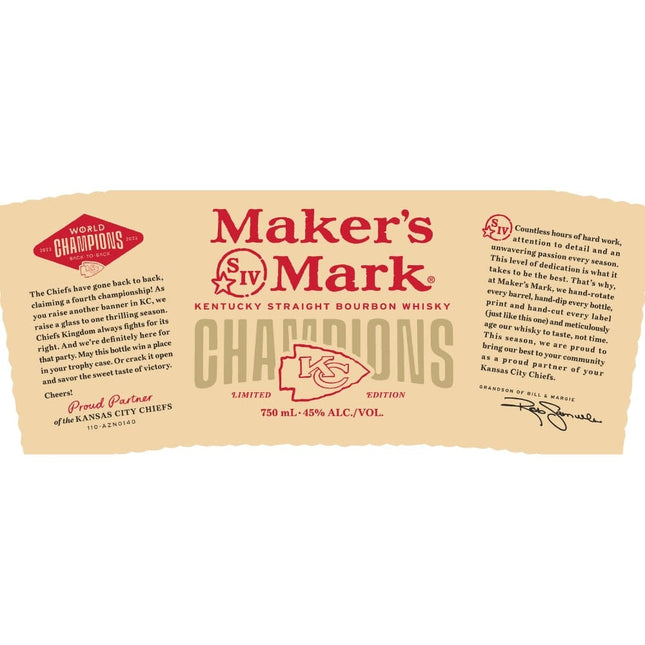 Maker’s Mark Kansas City Chiefs Champions Edition Bourbon - Barbank