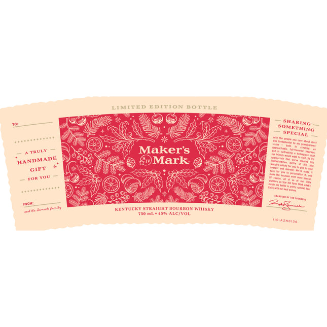 Maker’s Mark Limited Edition Personalized Holiday Bottle - Barbank