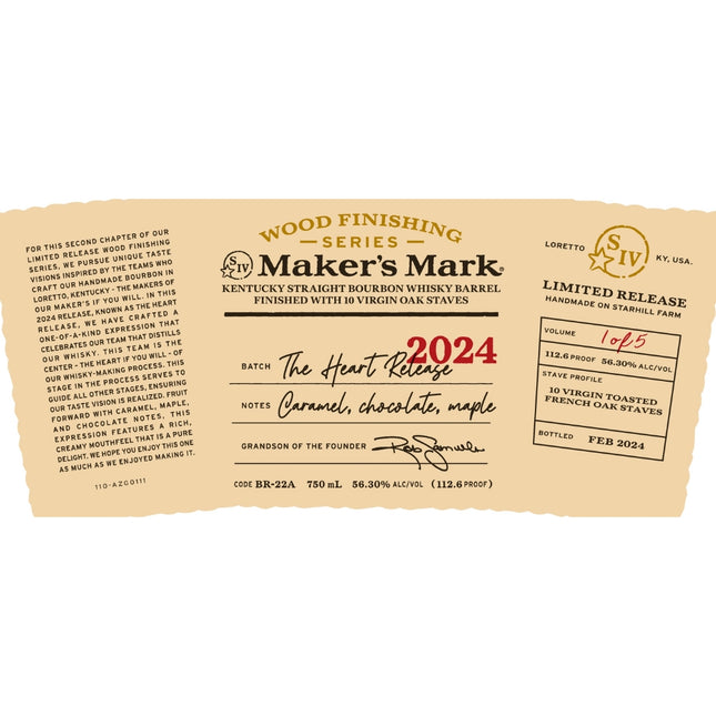 Maker’s Mark Wood Finishing Series The Heart Release 2024 - Barbank