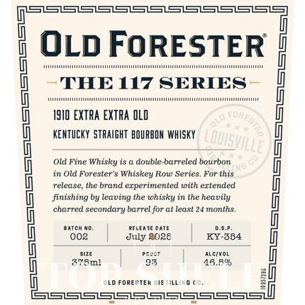 Old Forester The 117 Series 1910 Extra Extra Old Batch 2