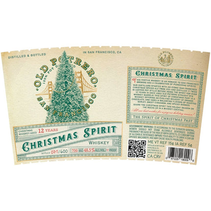 Old Potrero 12 Year Old Christmas Spirit Whiskey - Barbank