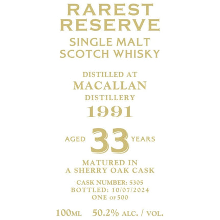 Rarest Reserve 33 Year Old Macallan 1991 - Barbank