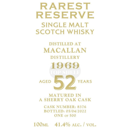 Rarest Reserve 52 Year Old Macallan 1969 - Barbank