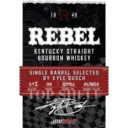 Rebel Single Barrel Bourbon By Kyle Busch - Barbank