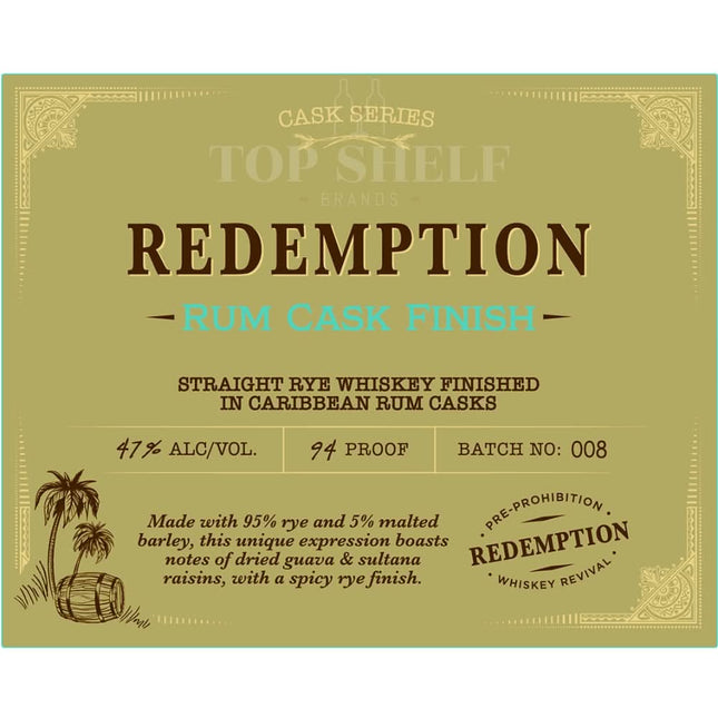 Redemption Rum Cask Finish Batch 008 - Barbank