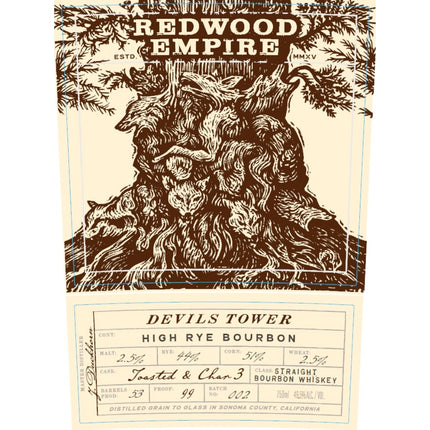 Redwood Empire Devils Tower High Rye Bourbon Batch 002