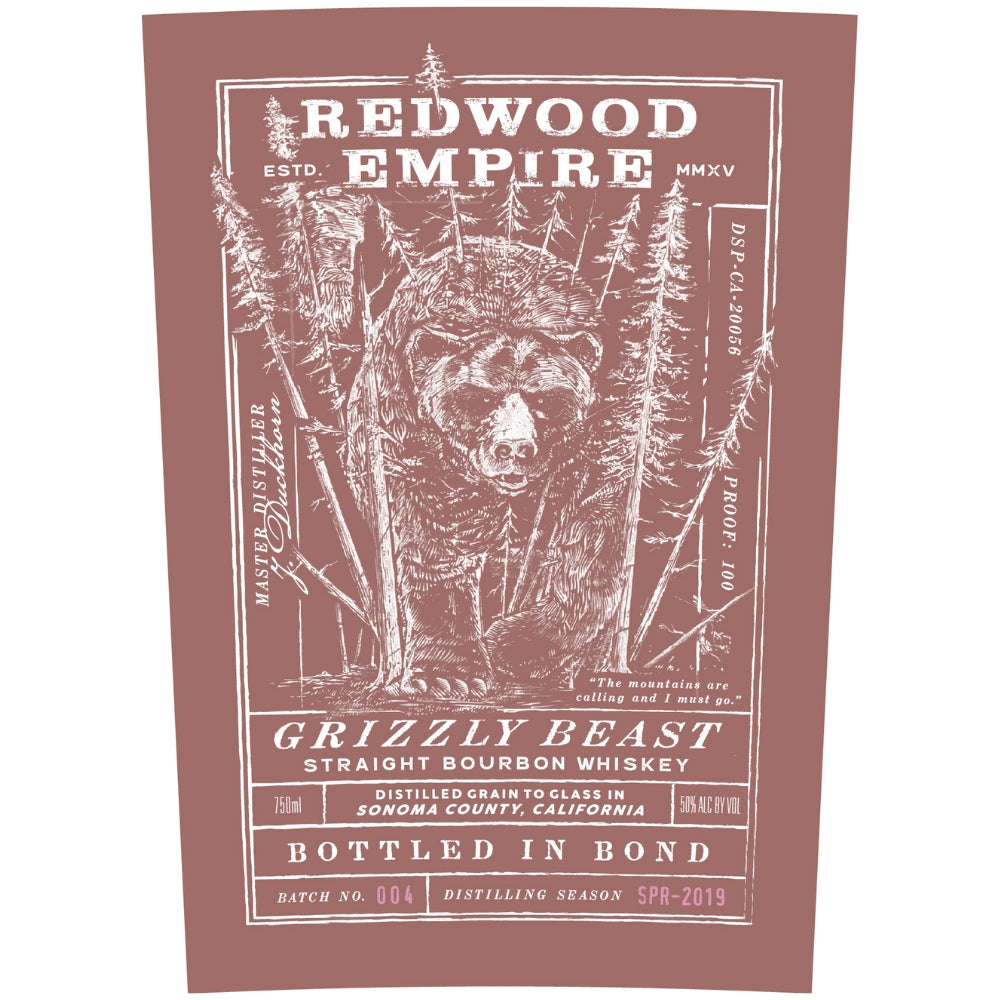 Redwood Empire Grizzly Beast Straight Bourbon Batch 004