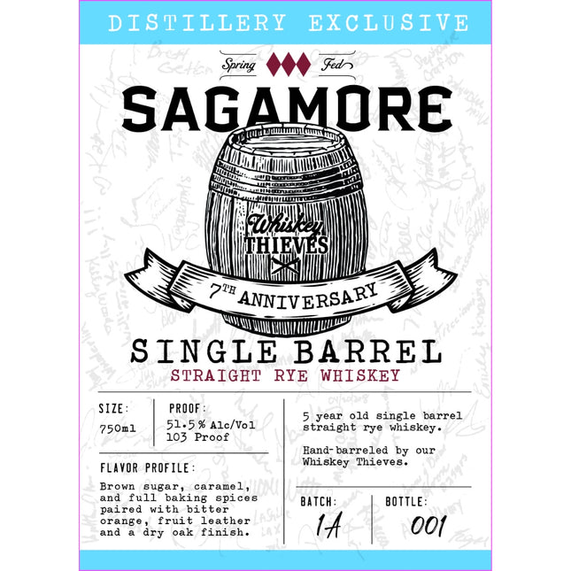 Sagamore 7th Anniversary Single Barrel Straight Rye Whiskey - Barbank