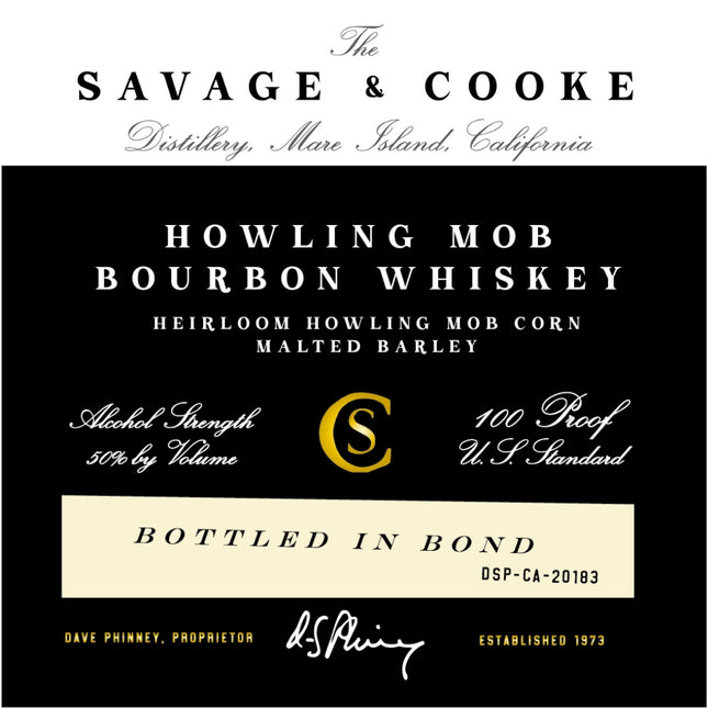Savage & Cooke Bottled in Bond Howling Mob Bourbon - Barbank