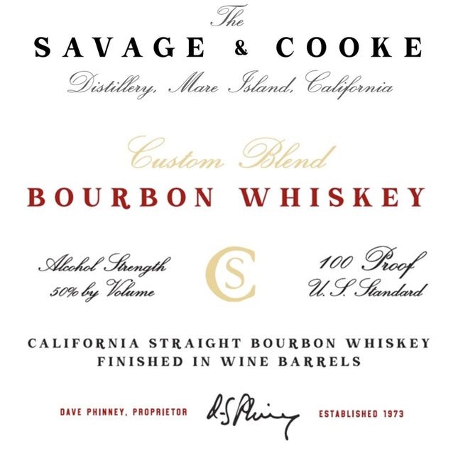 Savage & Cooke Custom Blend Bourbon Finished in Wine Barrels - Barbank