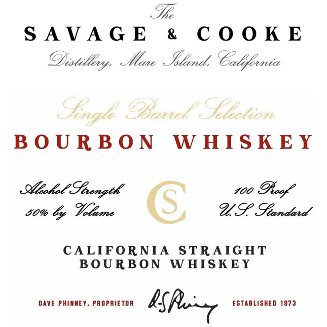 Savage & Cooke Single Barrel Selection Straight Bourbon - Barbank