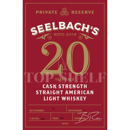 Seelbach’s Private Reserve 20 Year Old Light Whiskey - Barbank