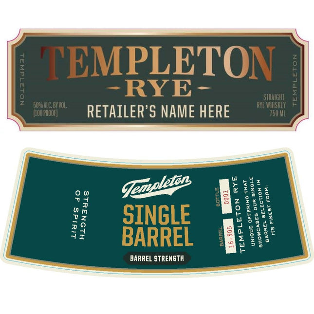 Templeton Single Barrel Barrel Strength Rye Whiskey - Barbank
