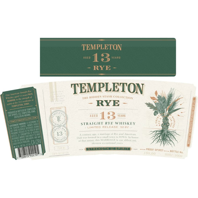 Templeton The Hidden Stash Collection 13 Year Old Rye - Barbank