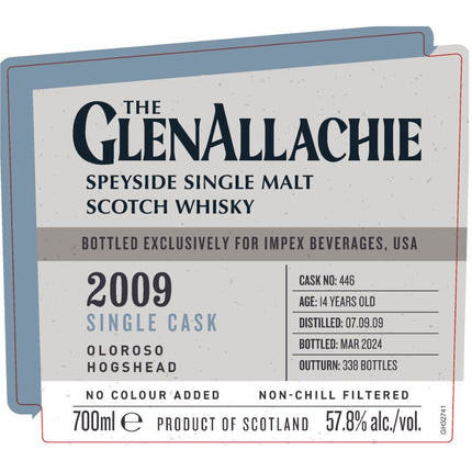 The Glenallachie 14 Year Old 2009 Cask #446 - Impex - Barbank