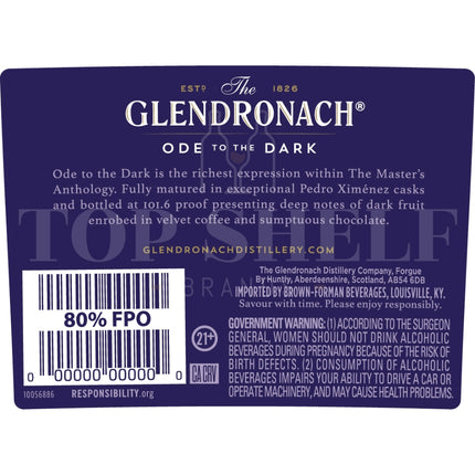 The Glendronach Ode to the Dark Single Malt Scotch - Barbank