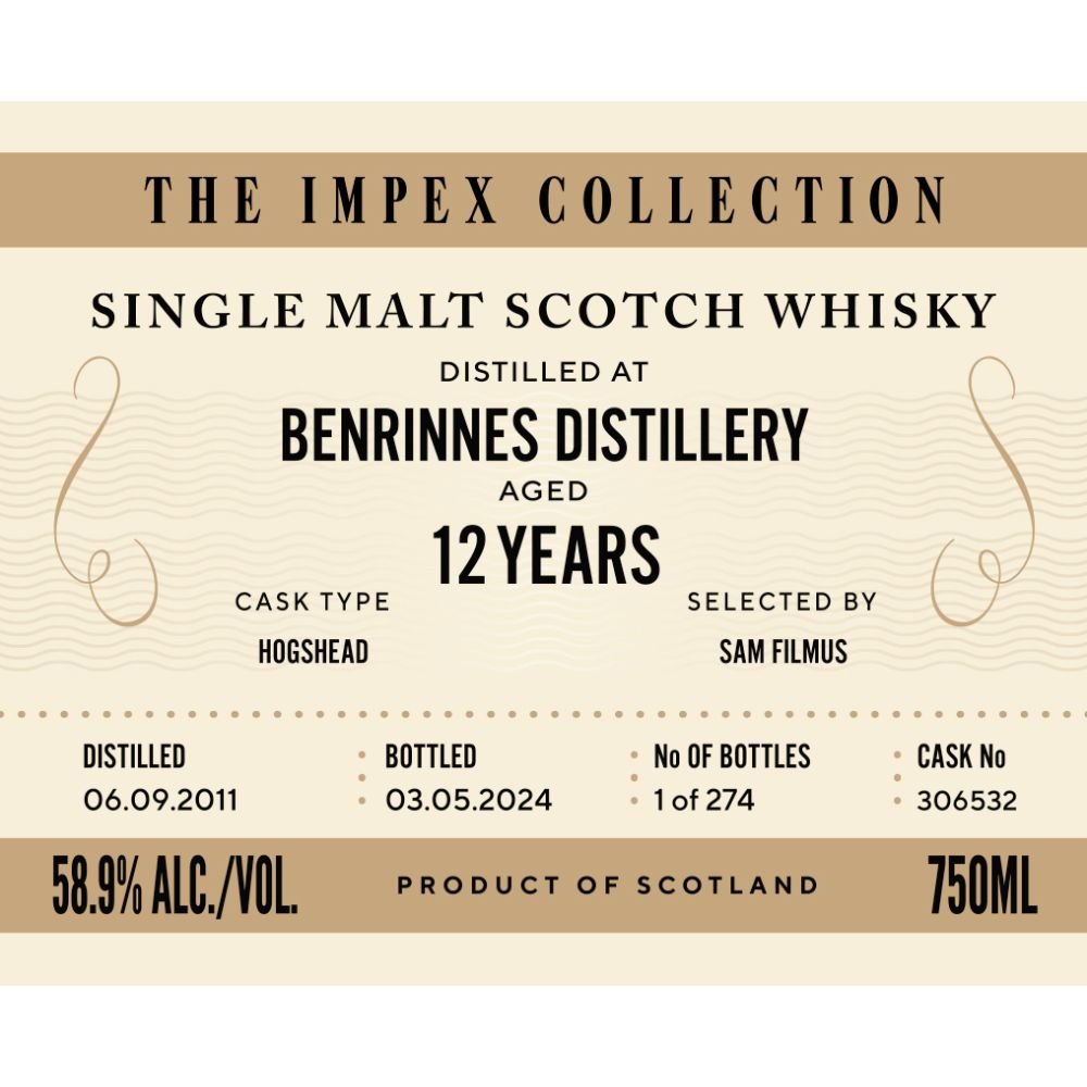 The ImpEx Collection Benrinnes Distillery 12 Year Old