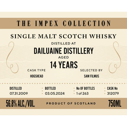 The ImpEx Collection Dailuaine Distillery 14 Year Old - Barbank