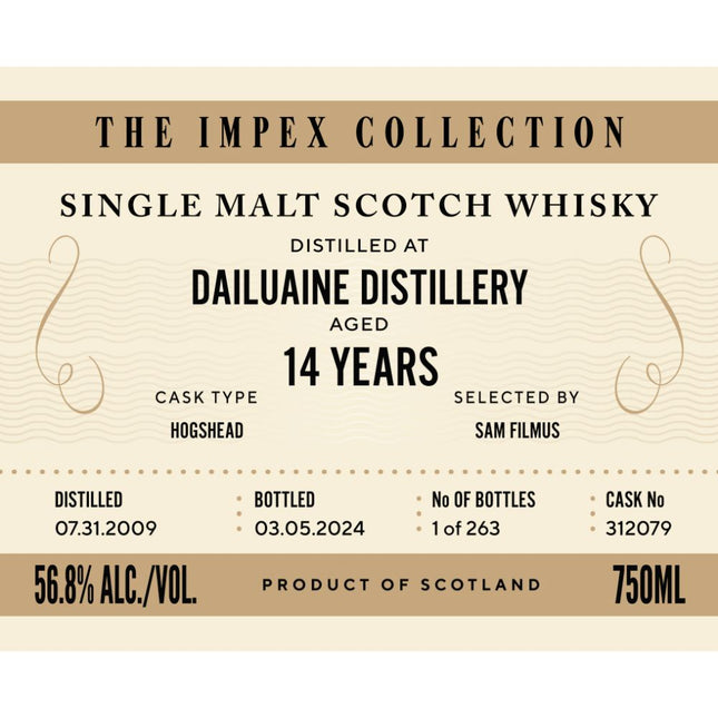 The ImpEx Collection Dailuaine Distillery 14 Year Old - Barbank